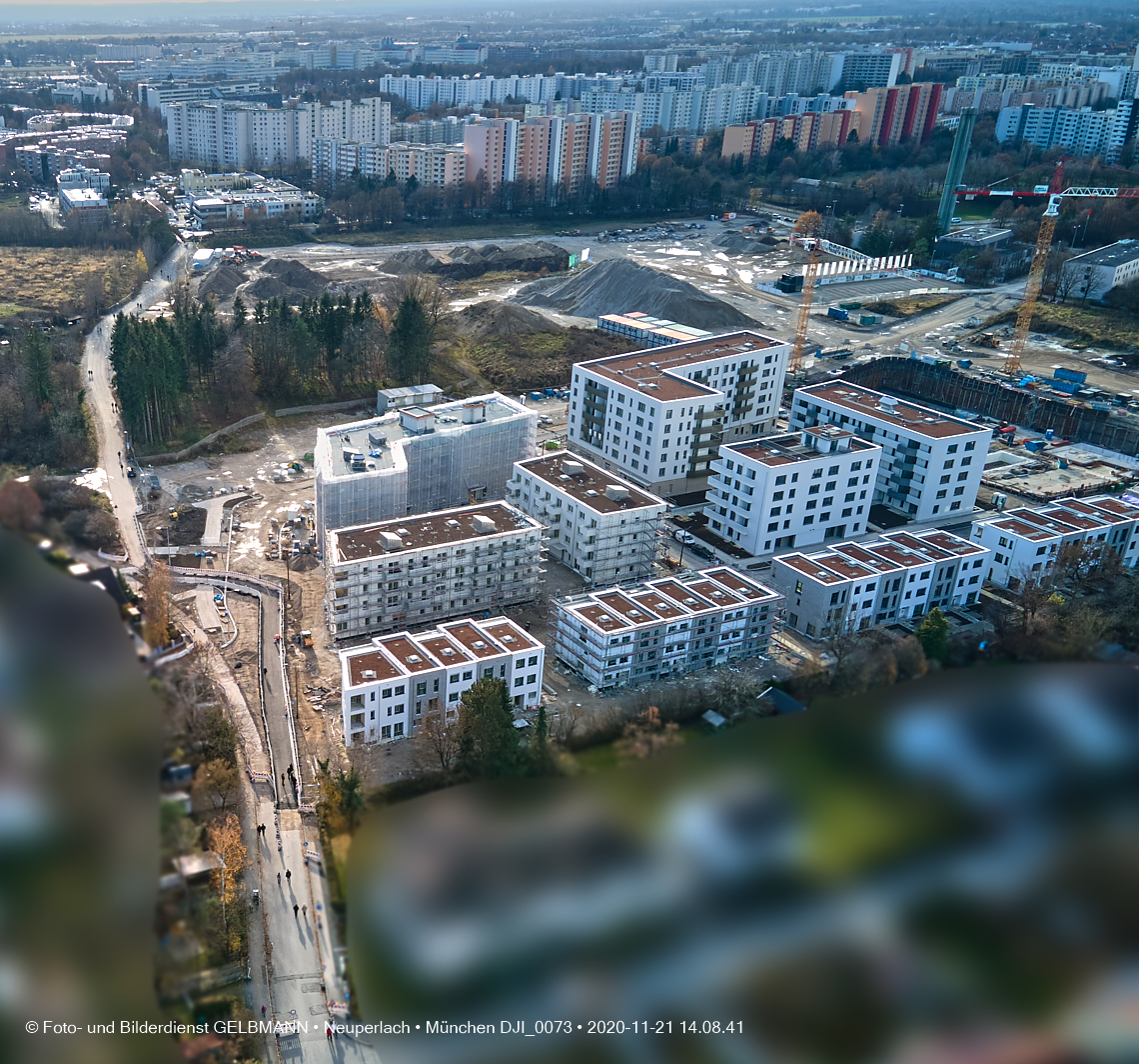 Neue Weg- und Straßenfuehrung an der Baustelle Aleixsquartier in Neuperlach